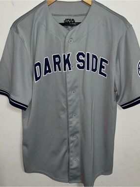 Star Wars Dark Side Grey Button-Up Baseball Shirt